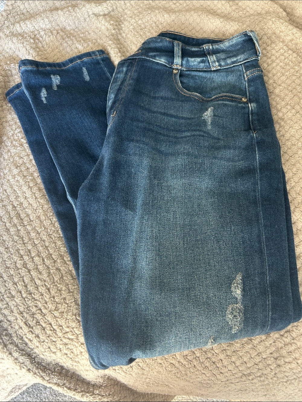 KanCan Dark Blue Skinny Jeans with Light Distressing